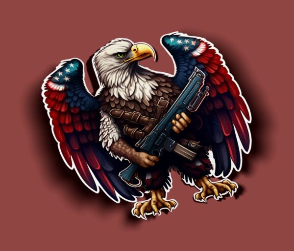 American Eagle With Gun Sticker