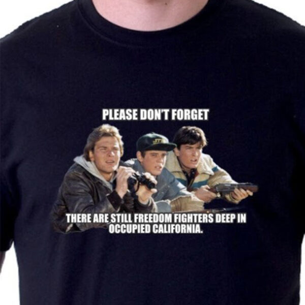 Red Dawn Please Don't Forget There are still Freedom Fighters Deep in Occupied California tshirt