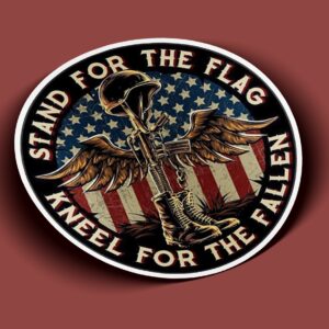 Stand For the Flag Kneel For The Fallen Sticker